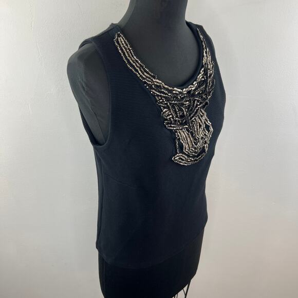 ANTHROPOLOGIE DOLAN Left Coast Collection Bead Neck Rib Tank Top Size M Medium - Picture 5 of 9